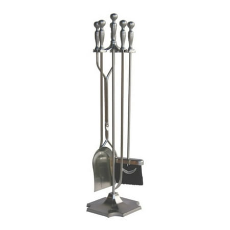 Uniflame Oil - Uniflame 5-Piece Fireplace Tool Set, Satin Pewter Finish