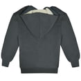 thumbnail image 2 of Kids Soft Warm Sherpa Lined Full Zip Up Fleece Hoodie Sweatshirt Coat Jacket, Charcoal, M, 2 of 6