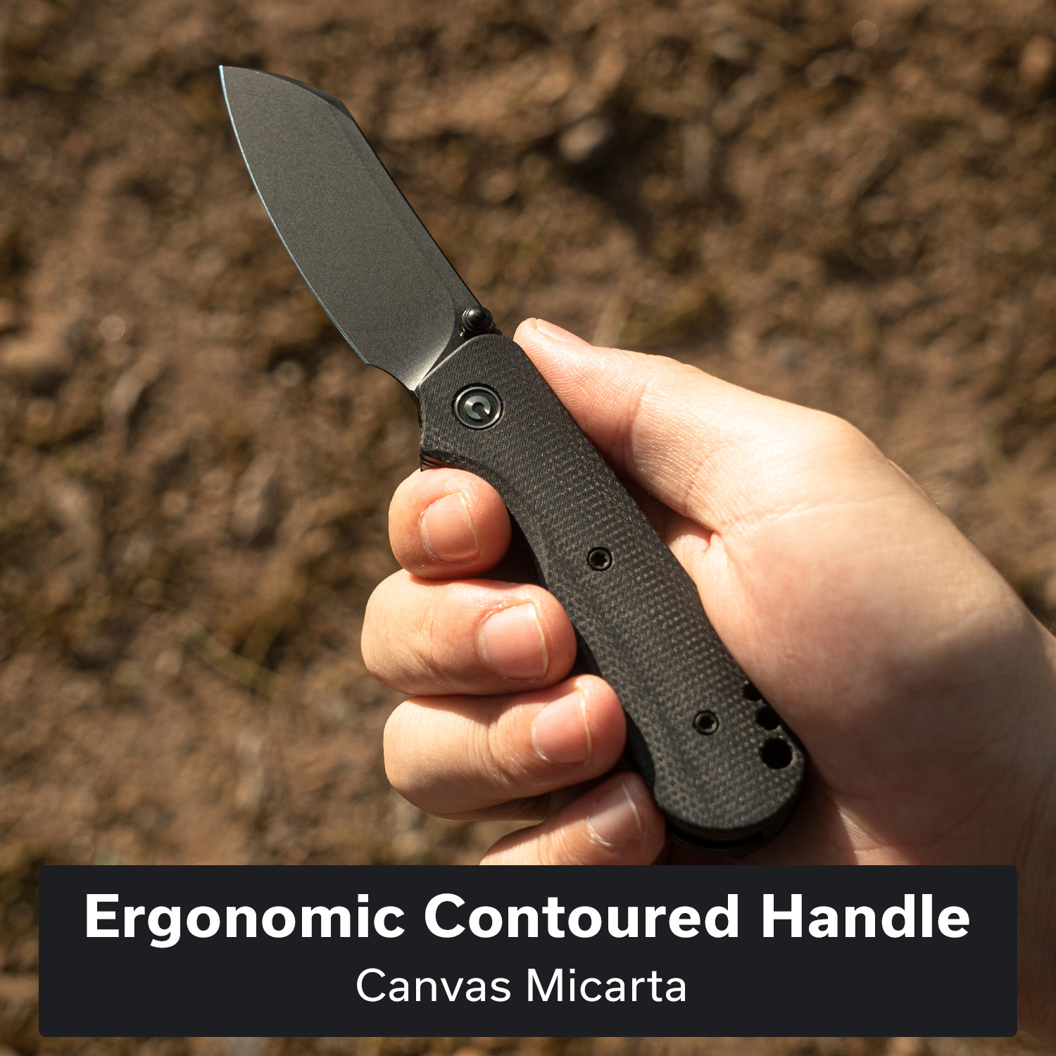 CIVIVI Crabby Pocket Knife, EDC Folding Knife for Men Women with Swedish 14C28N Blade Contoured Micarta Handle, Designed by Ken Onion Jr. C24055-3
