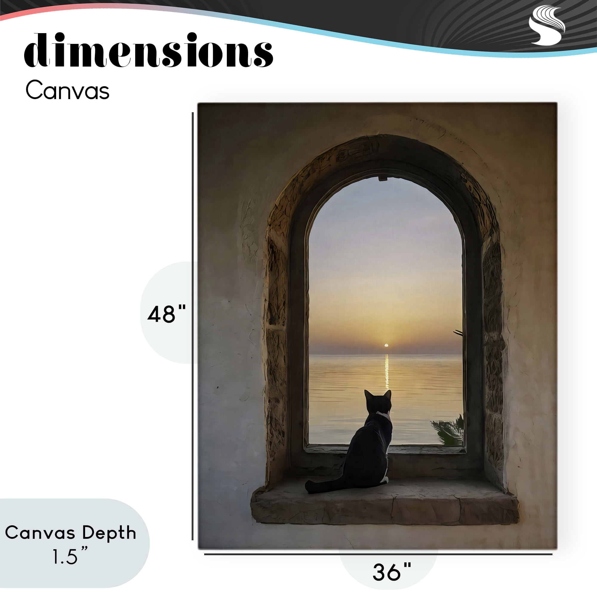 Stupell Industries Cat Overlooking Water at Sunset Canvas Wall Art, design by Creative Studio