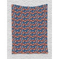 thumbnail image 1 of Fox Tapestry, Doodle Style Flowers and Hearts with Abstract European Forest Animal Pattern, Wall Hanging for Bedroom Living Room Dorm Decor, 40W X 60L Inches, Navy Blue Orange, by Ambesonne, 1 of 2