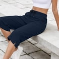 thumbnail image 6 of LWFFDAW Yoga Capri Pants for Women High Waist Drawstring Straight Leg Running Pants Breathable Comfy Gym Athletics Capris with Pockets, 6 of 10