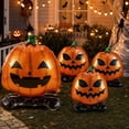 thumbnail image 3 of Halloween Standing Pumpkin Foil Balloons Set - 4 Pack Self-Standing Jack-o'-Lantern Balloons, Air-Fill Halloween Decorations for Party, Yard & Haunted House, 3 of 7