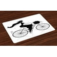 thumbnail image 1 of Ambesonne Black and White Place Mats Set of 4, Woman Flowers, Standard Size, Black and White, 1 of 4