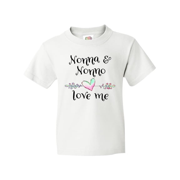 Inktastic Nonna and Nonno Love Me- Heart Grandchild Youth T-Shirt