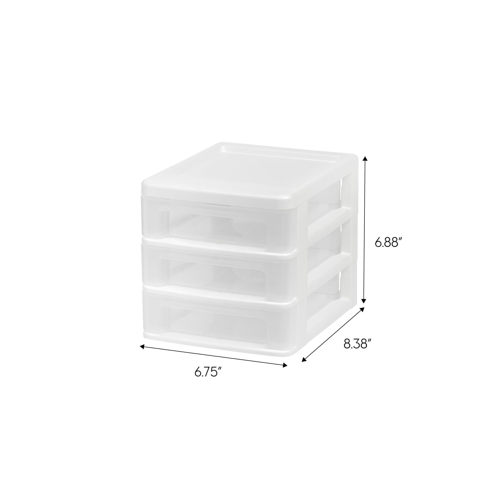 IRIS Small 3-Drawer Desktop Organizer, Stackable, for Office, School, Stationary, Makeup Organizer, Bathroom, Utility