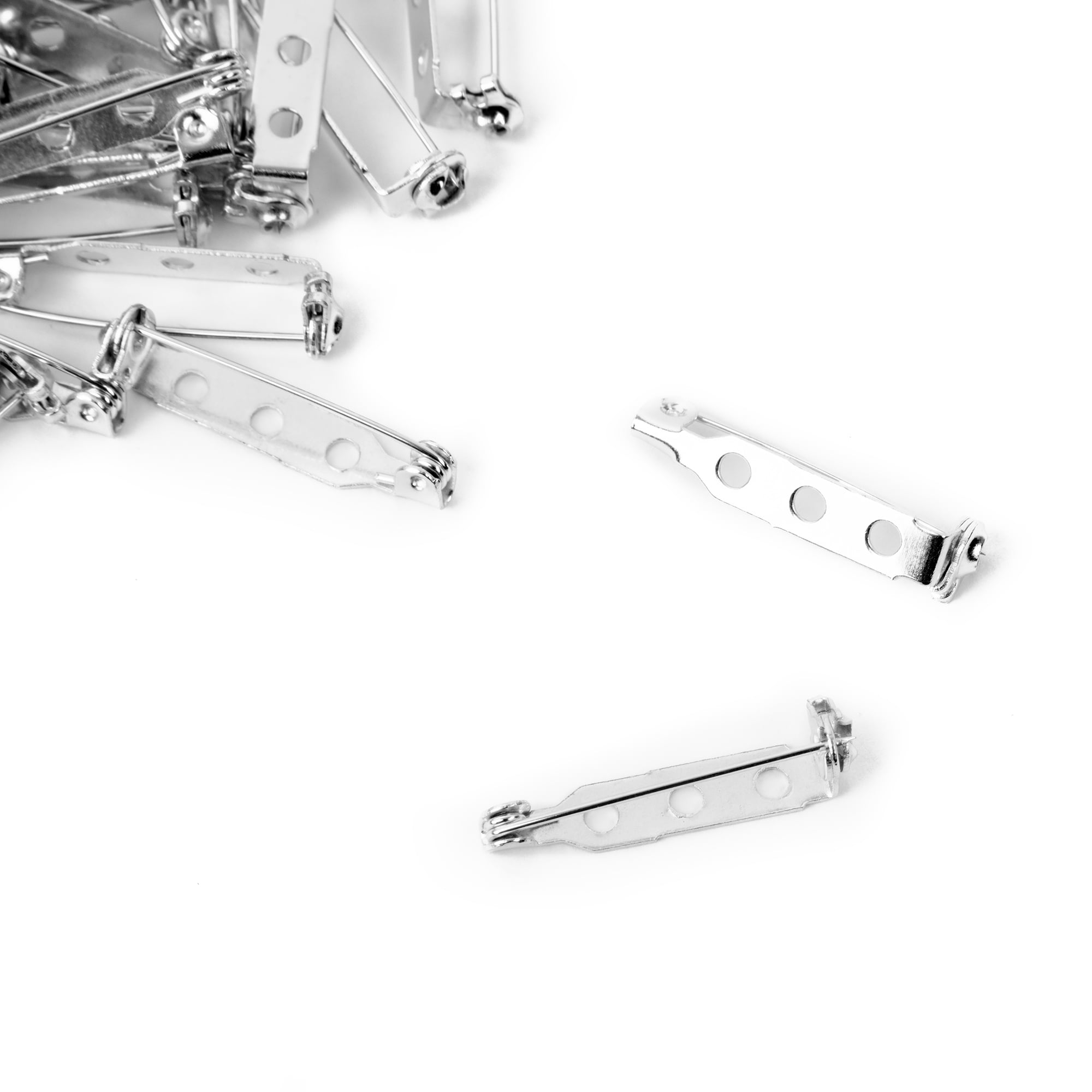 (4 pack) Cousin DIY Metal Bar Silver Pin Base, 40 Pieces, Jewelry Making