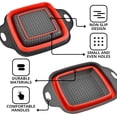 thumbnail image 3 of Colador Cuadrado Plegable con Asas - Rojo Coladores de Cocina Cuadrados de Silicona con Asas de Plástico Colador de Cocina Plegable Perfecto para Escurrir Pasta Verduras y Frutas Rojo, 3 of 9