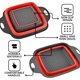 thumbnail image 3 of Colador Cuadrado Plegable con Asas - Rojo Coladores de Cocina Cuadrados de Silicona con Asas de Plástico Colador de Cocina Plegable Perfecto para Escurrir Pasta Verduras y Frutas Rojo, 3 of 9