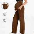 thumbnail image 4 of YHAJDS Maternity Work Pants Women's Plus Size Maternity Pants Straight Leg Over The Belly Casual Office Pants, 4 of 5