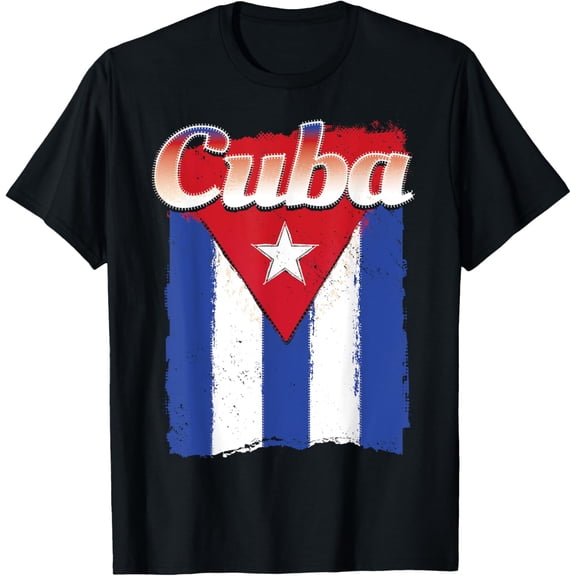 Cuban Flag Shirt Cuba Patriotic Vintage Graphic T-Shirt mens t shirt,black,women,funny,misfits,men,journey