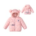 thumbnail image 3 of YOUYEDIAN Kids Hooded Puffer Jacket Winter Zipper Quilted Padded Down Jacket Warm Windbreaker Long Sleeve Coat, 3 of 5