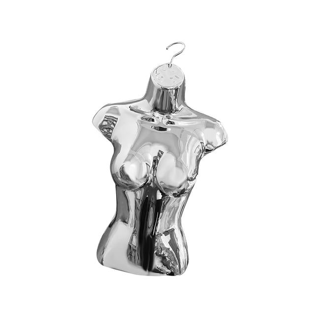 Baohd Female Mannequin Torso Fashion Hanging Hook Dressmaker Gold Retail for Store Form Silver Height 58cm