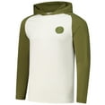thumbnail image 2 of Men's Antigua Cream/Olive Edmonton Oilers Intrepid Sand Raglan Long Sleeve Hoodie T-Shirt, 2 of 3