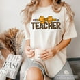 thumbnail image 5 of Teacher Leopard Pencil T-Shirt, Coquette Bow Retro Classroom Tee for Educators, 5 of 6