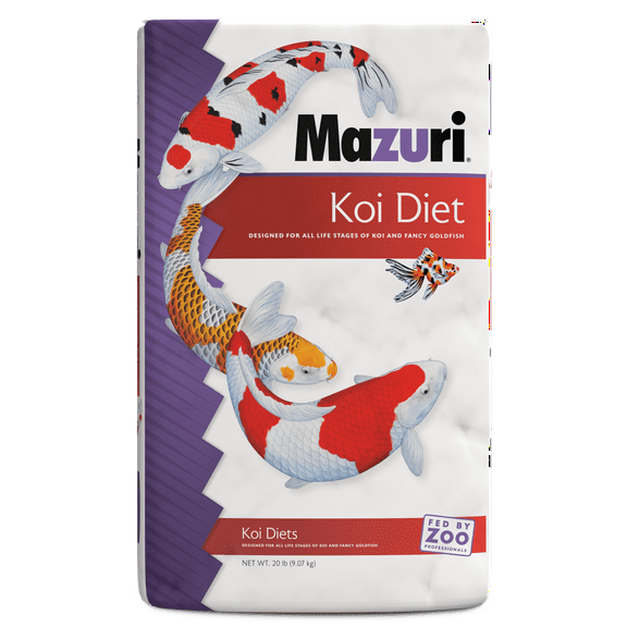 Mazuri Koi Platinum Ogata, Nutritionally Complete Koi Fish Food for Large Koi, 20lb Bag