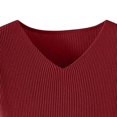 thumbnail image 5 of Otvok V Neck Ribbed Slim Fit Sweater for Women, Long Sleeve Solid Pullover, Stretchy Basic Layering Top for Autumn Winter, 5 of 7
