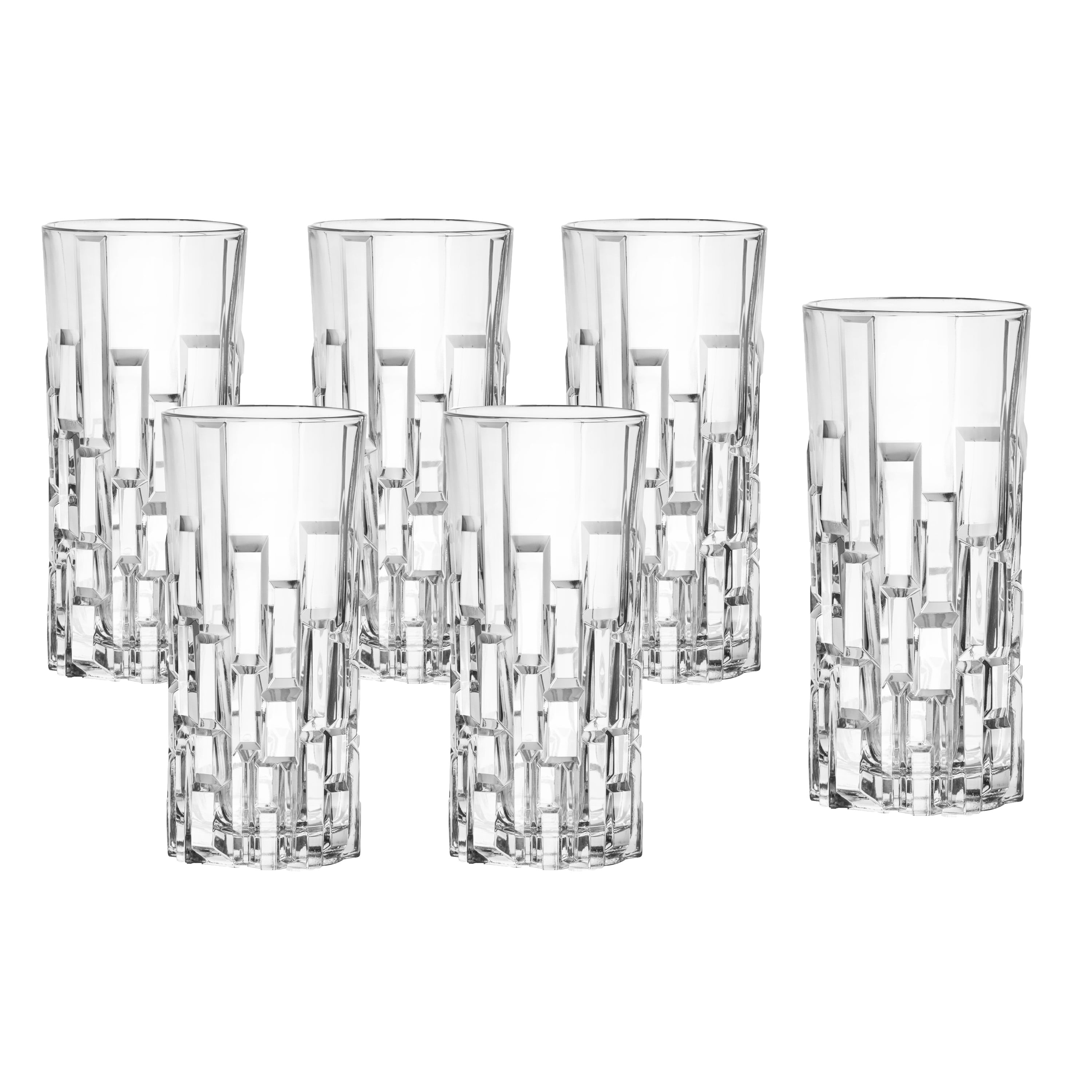 Elegant and Modern Drinkware Italian Crystal Glass Set for Hosting Parties and Events - Etna Set of 6 White Wine Goblets, Size: One size, Clear