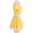 thumbnail image 3 of Women‘s Waitress Yellow Cute Maid Dress Fancy Waitress Dress with Apron Halloween Set for Adult, 3 of 7