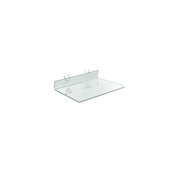 Azar Displays 556018 Clear Acrylic Shelf for Pegboard & Slatwall 13.5" x 8" x 2", 4-Pack