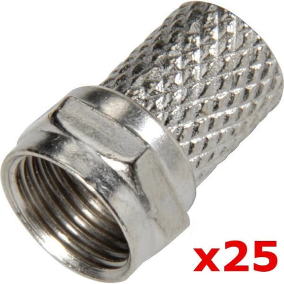 25-Pack RG6 F-Type Twist-On Coaxial Cable Connectors (Male)