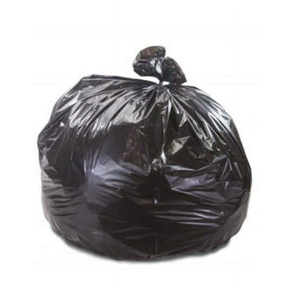 International Plastics CL-MCB-4346 43 x 46 in. 56 gal Black Repro Trash Bags - Case of 100
