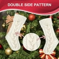 thumbnail image 3 of CoreLiving Chunky Knit Christmas Stocking 18 Inch - Large Luxury High End White Cream Knitted Stockings for Fireplace Mantle Decor, Family Holiday Gifts, Adults Traditional Festive Xmas Home Decor, 3 of 9