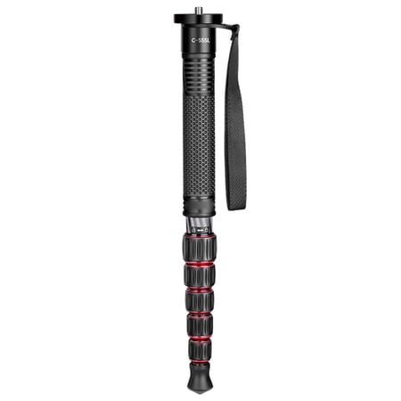 Monopod Portable Camera Monopod 61 Inch Carbon Fiber Photography Monopod For Camera 10kg Load Capacity 6-Section Adjustable Height With Removable Climbing Stick Head