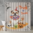 thumbnail image 2 of Trick or Treat Bulldog Funny Mummy Cosplay Pumpkin Candy Basket Shower Curtain Dog Lover Gifts Idea Waterproof Bathroom Bathtub Curtain - 12016, 2 of 5