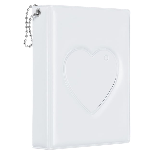 Uxcell Álbum de carpeta de fotocard de 3 pulgadas mini con 32 bolsillos para colección, blanco