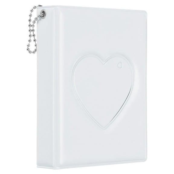 Uxcell 3 Inch Mini Photocard Binder Album with 32 Pockets for Collection, White