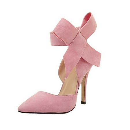 

Sentuca Women s Shoes Summer Stilettos Super High Heels Exquisite Casual Roman Style Sexy Flock Bowknot Ankle Strap Sandals