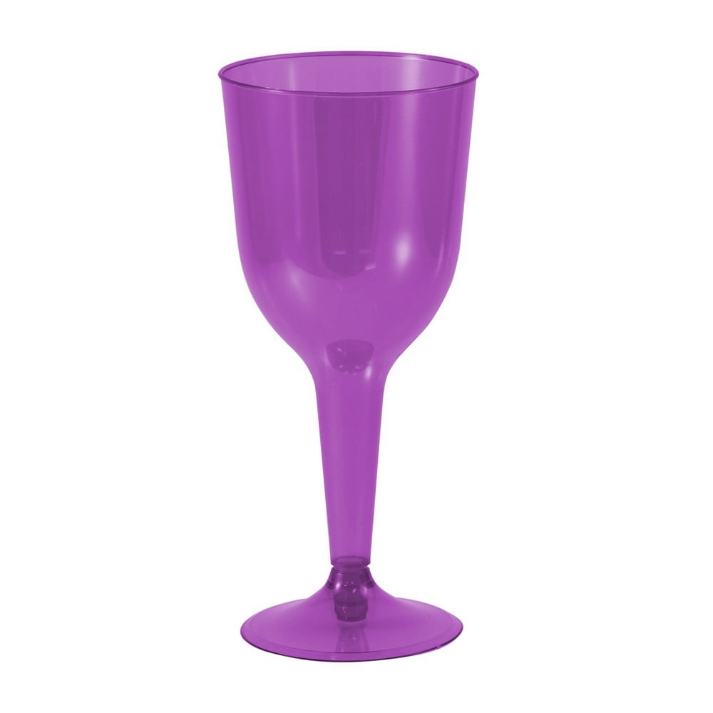 JAM Plastic Wine Glasses, 10 oz, Purple, 20 Glasses/Pack