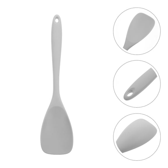 ibasenice Grey Silicone Kitchen Spatula Safe Nonstick Cooking Spatula with Hanging Hole for Home and Restaurant Use