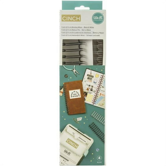 We R Cinch Wires 1" 4/Pkg-Black & White