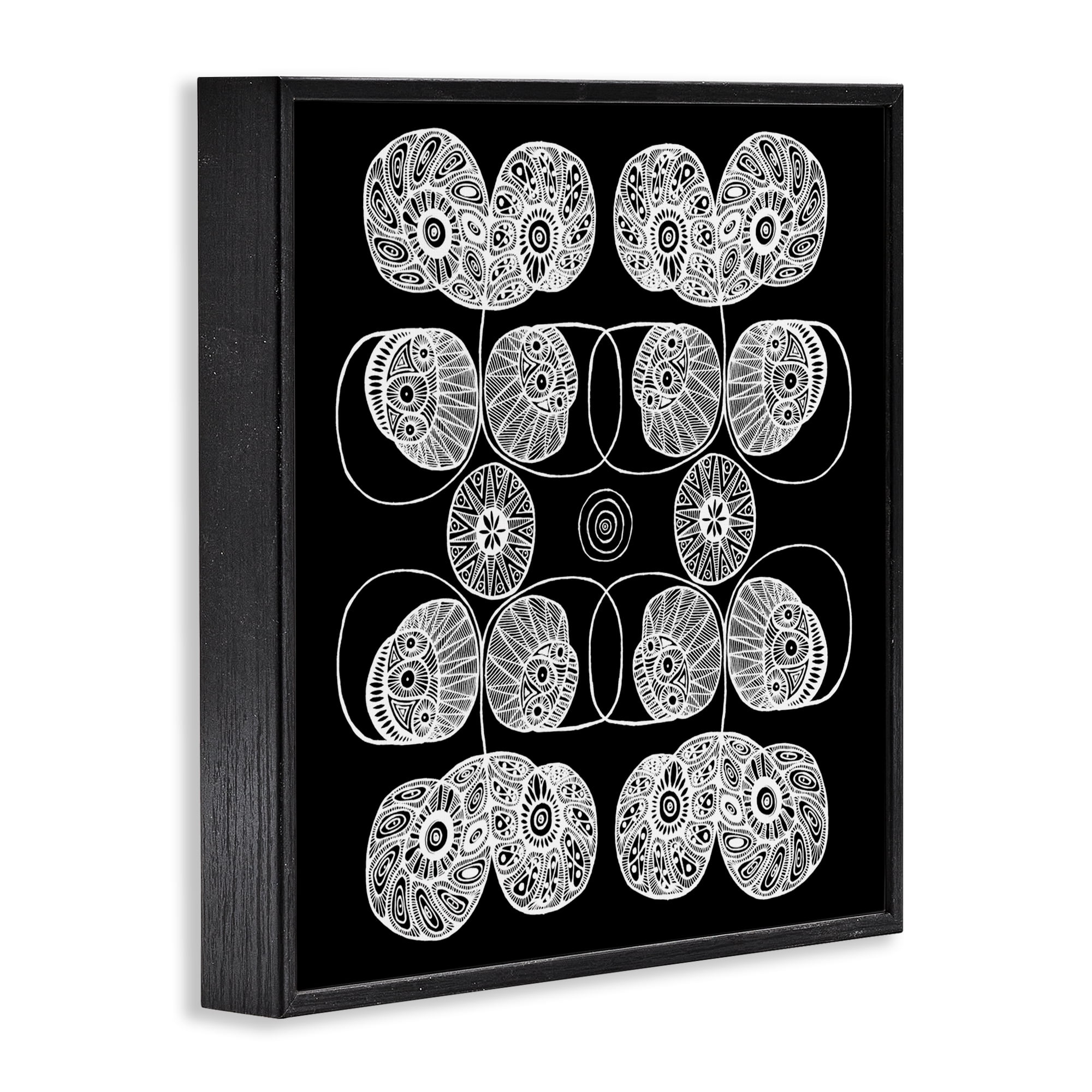 Stupell Industries Detailed Rounded Elementals Black Framed Giclee Art, design by El Perkin