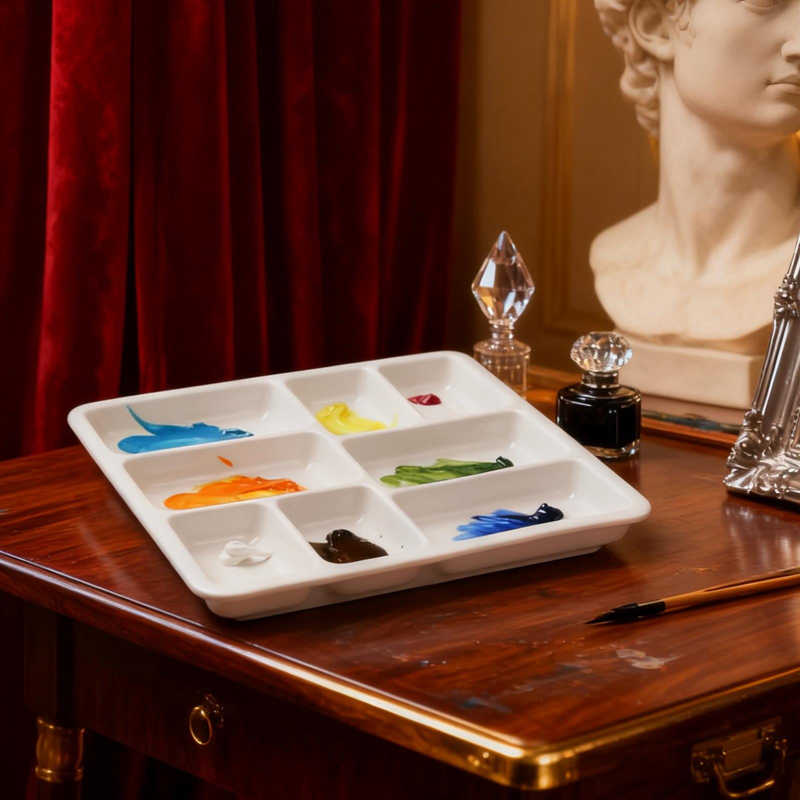 Milageto Artist Paint Palette White Mixing Tray for Acrylic Painting Tempera Painting