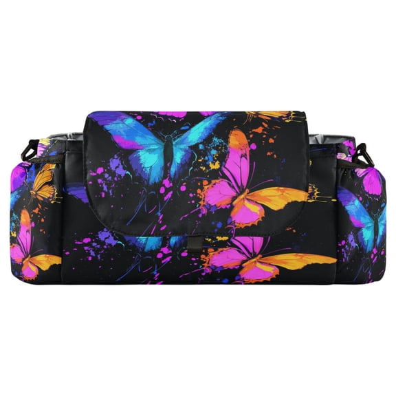 DIXRUYEE Stroller Organizer Colorful Butterfly Symphony Printed