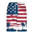 thumbnail image 6 of Mens Swim Trunks with Compression Liner, 4th of July 2-in-1 Americans Flags Print Beach Shorts, Quickly Dry Elastic Waist Drawstring Board with Pocketed, 6 of 6