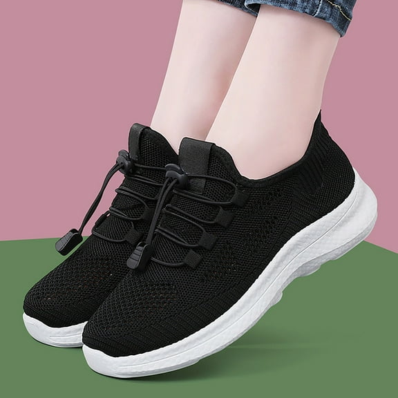 XIMIN Women Wide Toe Box Lace Up Mesh Shoes Extra Wide Width Tennis Fashion Sneakers Ultra Lightweight Running Shoes Non-Slip Diabetic Walking Gym Workout Trainer Sports Shoes