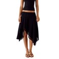 thumbnail image 2 of Women High Waist Asymmetrical Hem Skirt, Flowy Midi Skirt, Casual A-Line Skirt, 2 of 7