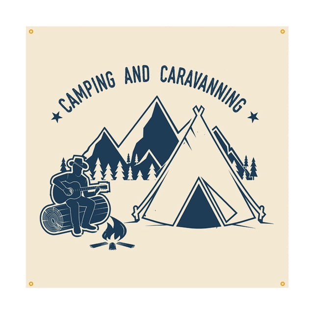 Bandera de jardín, señal fácil de instalar, portátil, duradera, imagen clara, lema impreso, bandera de camping para valla de cubierta, patio, CAMPING CARAVANING