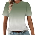thumbnail image 3 of Ichuanyi Womens Summer Tops Trendy Gradient Color Print Short Sleeve Tshirts Shirts Crew Neck T Shirts Fashion, 3 of 7