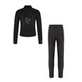 thumbnail image 2 of HULIJA Kids Girls 2 Pieces Athletic Outfits Long Sleeve Zipper Jacket with Sport Leggings Tracksuit Black 16, 2 of 5