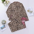 thumbnail image 2 of YMNXA Pajamas For Women Set Long Sleeve Lapel Buttons Leopard Print Tops And Pants Comfortable Soft Two Piece Outfit For Daily Wear Khaki Xl, 2 of 9