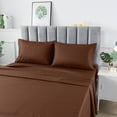 thumbnail image 2 of 4 Piece Microfiber Bed Sheets Set, King Queen Full Twin Deep pocket fitted Sheet, Flat Sheet, 2 Pillowcases (Queen,Brown), 2 of 8
