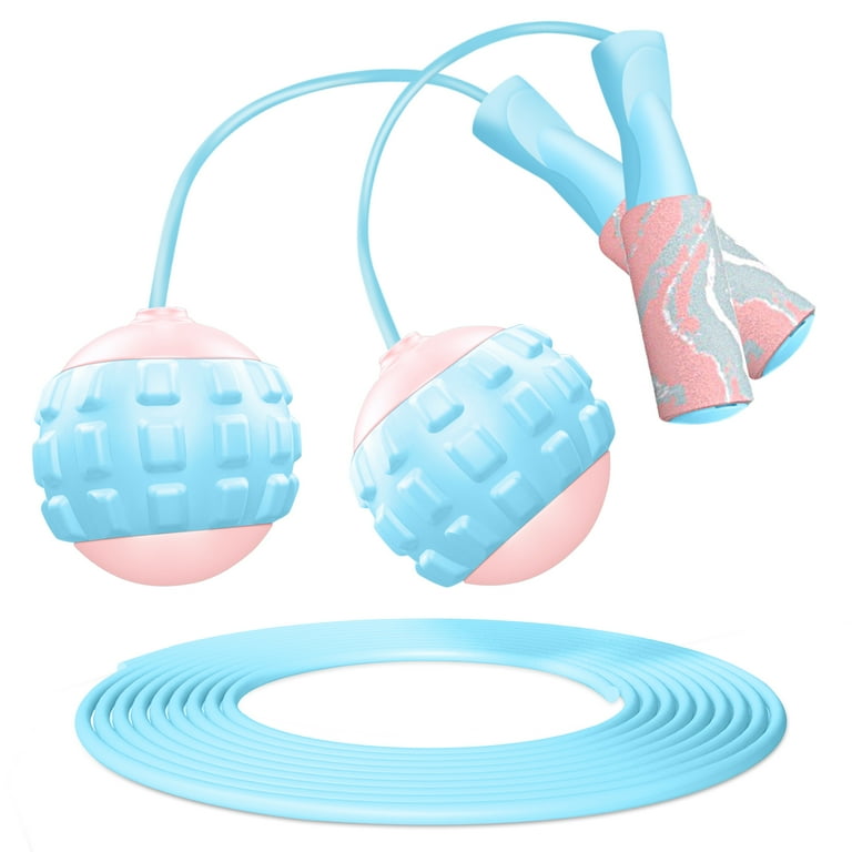 Ueasy Jump Rope 2 in 1 Adjustable Rope Skipping with Massage Ball Indoor Beach Body Bod Speed Rope Suitable for Fitness Weight Loss Workouts Boxing