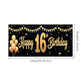 thumbnail image 3 of Golden Balloons Happy Birthday Party Banner Decorative Flag for Sweet 16 Indoor Event Celebration, 3 of 8