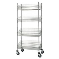 18" Deep x 24" Wide x 60" High 4 Tier Mobile Deep Basket Unit