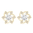 thumbnail image 2 of Rosec Jewels Diamond Flower Stud Earrings (Ef-Vs Grade) - Lab Diamond Earrings - Anniversary Gift, 14K Yellow Gold, 2 of 6